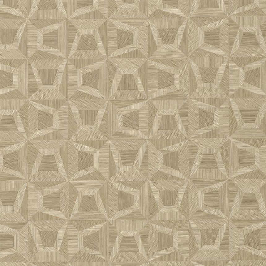 Barna vlies geometrikus tapéta, vinil felső réteg 31906, Textilia, Limonta