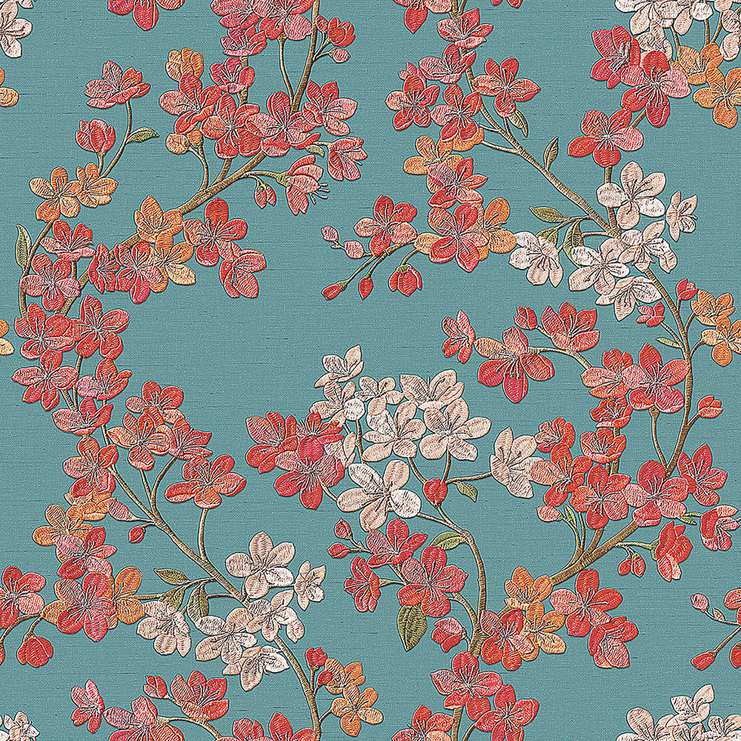 Luxus vlies türkiz tapéta virágok GR322205, Grace, Design ID