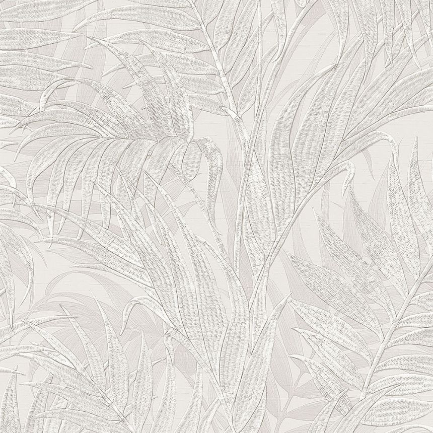 Luxus krémszínű vlies tapéta, pálmalevelek GR322101, Grace, Design ID