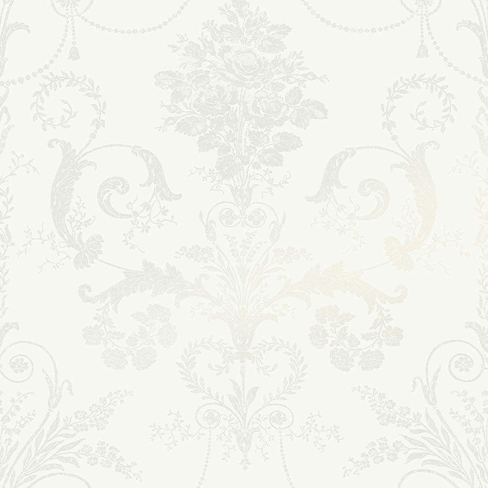 Vlies tapéta világosszürke virágos díszítéssel 113382, Laura Ashley, Graham & Brown