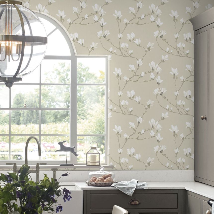 Vlies tapéta magnólia virágokkal 13353, Laura Ashley, Graham & Brown