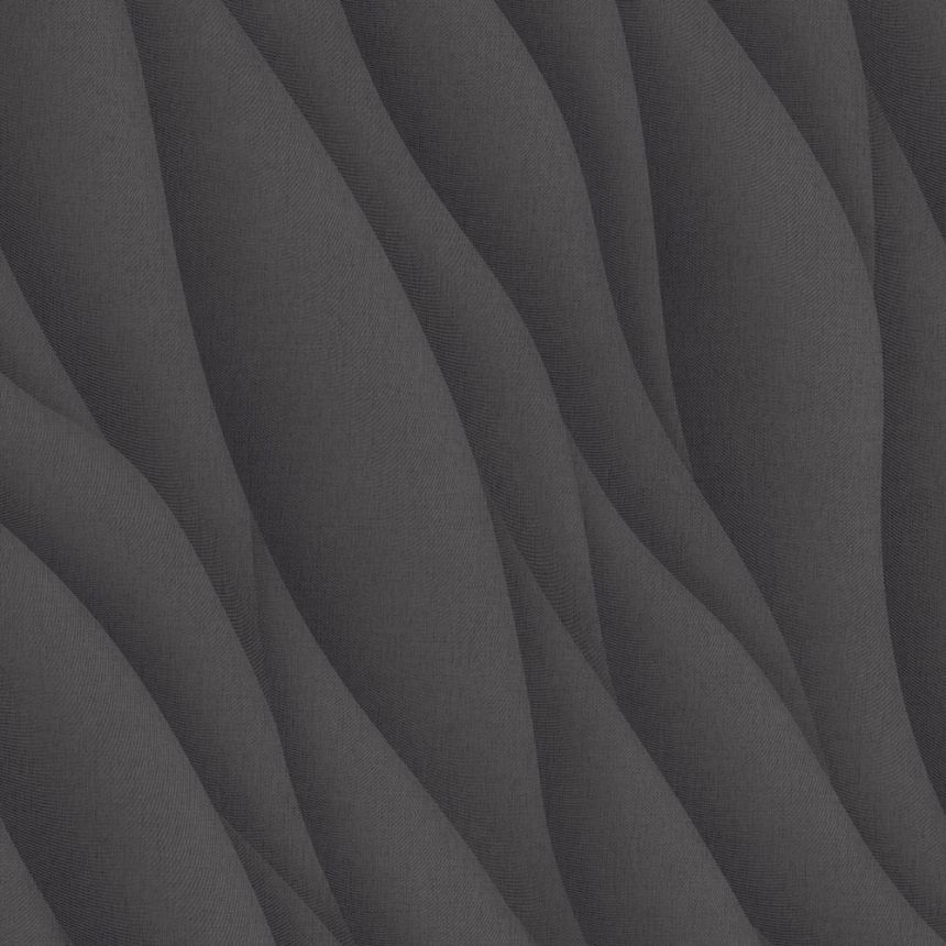 Texturált vlies tapéta sötétszürke, hullámok, AF24534, Affinity, Decoprint