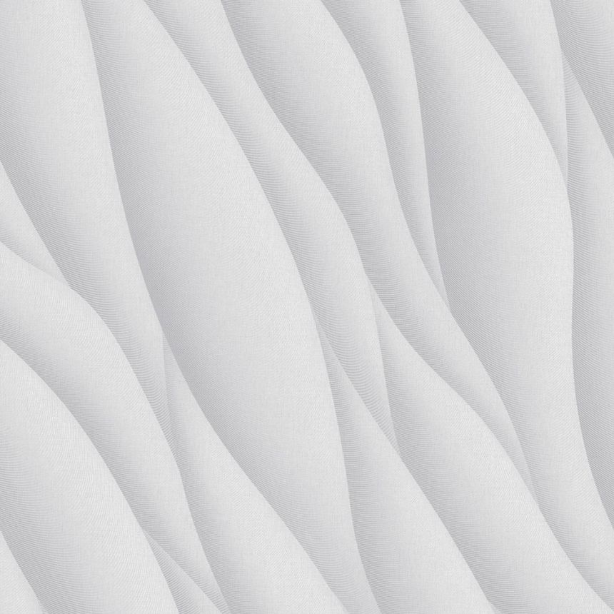 Texturált vlies tapéta fehér, világosszürke, hullámok, AF24533, Affinity, Decoprint