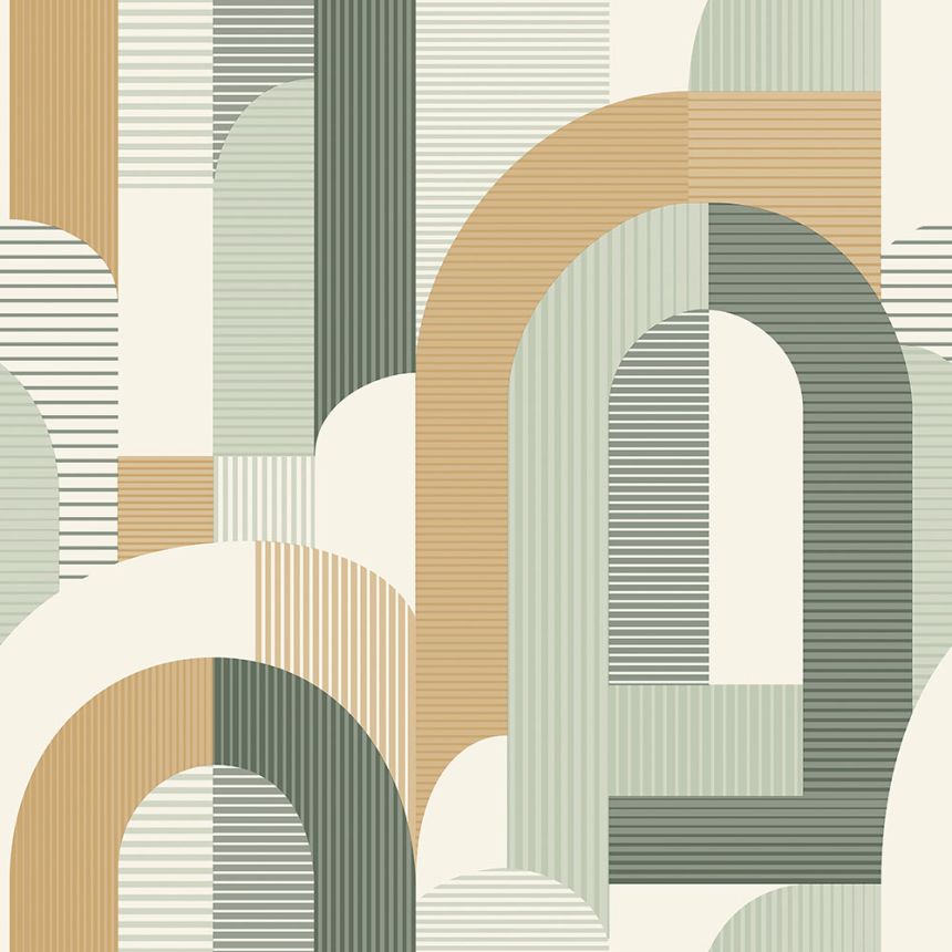 Zöld vlies tapéta, Art Deco stílusban MN3609, Maison, Grandeco