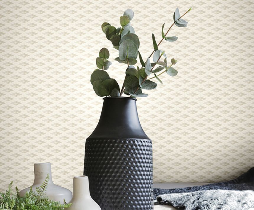 Luxus krémszínű geometrikus vlies tapéta Z76025, Vision, Zambaiti Parati